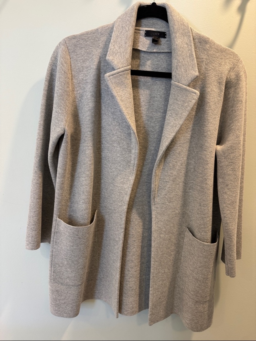 J. Crew Gray Open-Front Knit Cardigan
